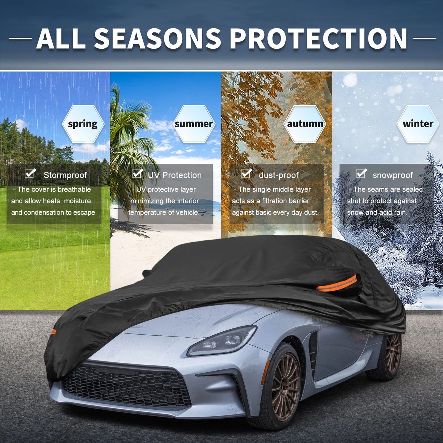 Waterproof 210D-PU Car Cover for Toyota GR86 (2022–2024)