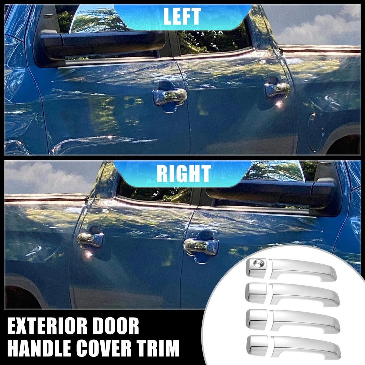 4pcs Side Door Handle Cover Trim for Toyota Tundra (2007–2020)
