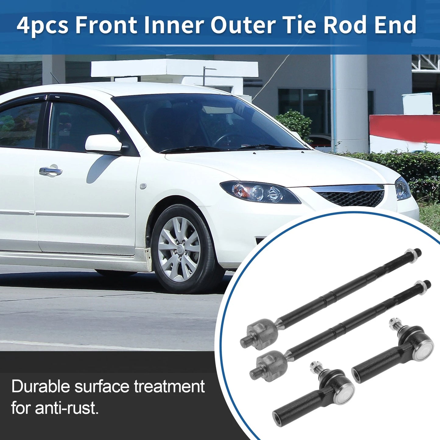 4pcs / Tie Rod End Links Front Inner Outer for Ford Escape (2001–2009)