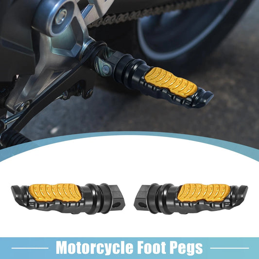 1 Pair 8.5mm Aluminum Aolly Rearsets Footrest Footpeg Gold Tone for Motorcycle