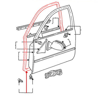 Front Door Weatherstrip for Toyota Corolla E100 1991-1998