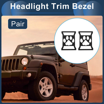 Headlight Trim Bezels for Jeep (2 x) Aluminum Alloy