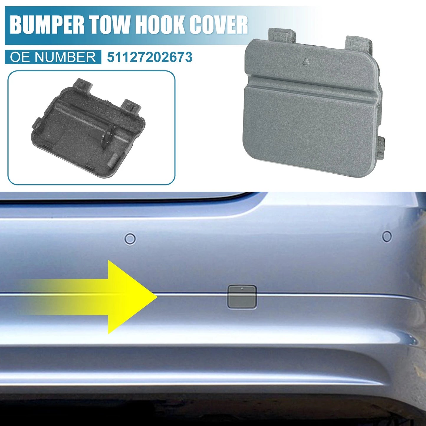 Rear Bumper Tow Hook Cover for BMW 3 Series E90 E91 (2009-2012) Gray