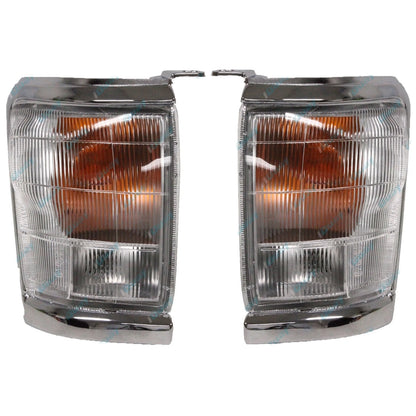 LH+RH Chrome Trim Corner Indicator Lights Pair for Toyota Hilux 2WD/4WD '97-'01