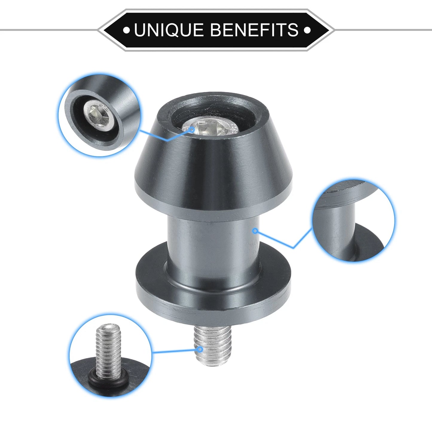 Pair Swingarm Spools 6mm CNC Sliders Titanium Tone for Make Model