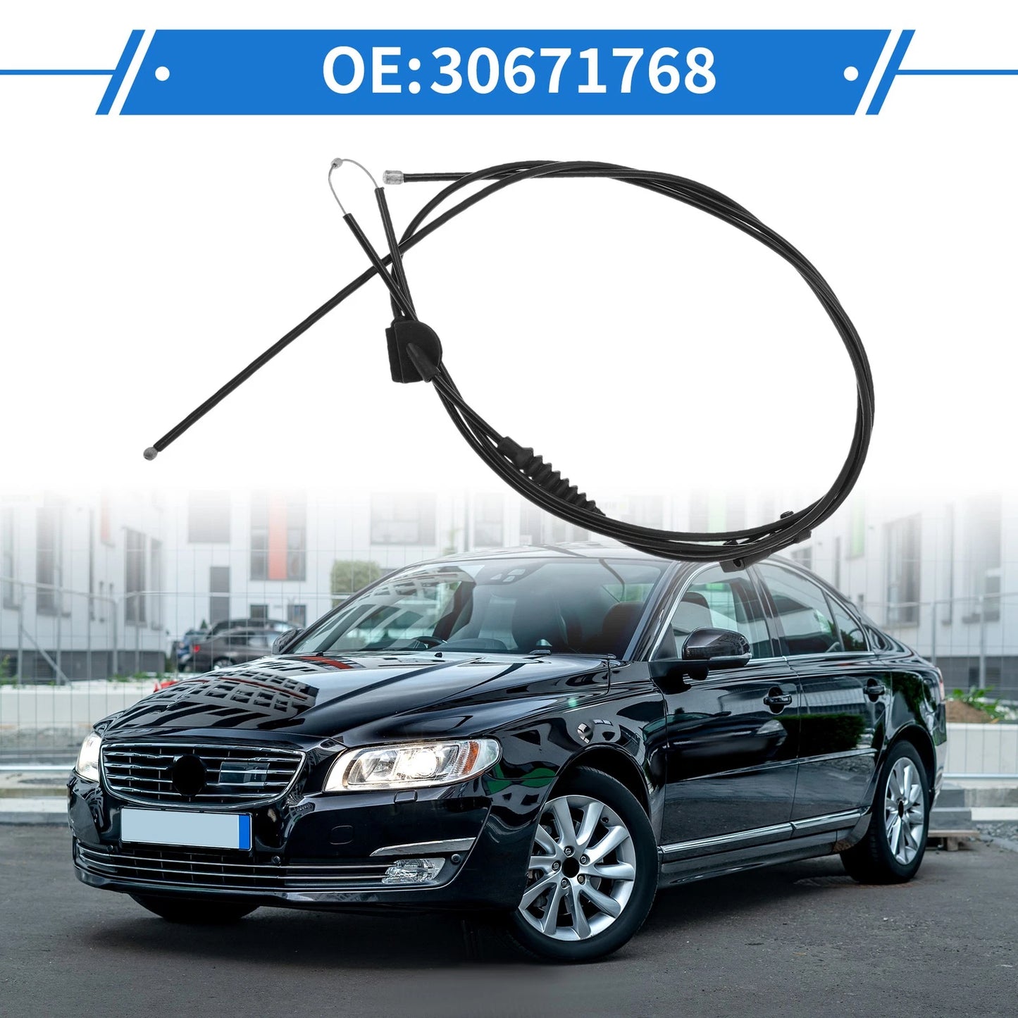 Hood Latch Release Cable for Volvo S80, S80L (2007-2016)