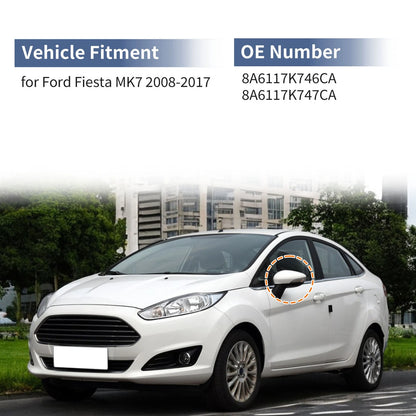 Left Right Mirror Cover Cap for Ford Fiesta MK7 (2008-2017)
