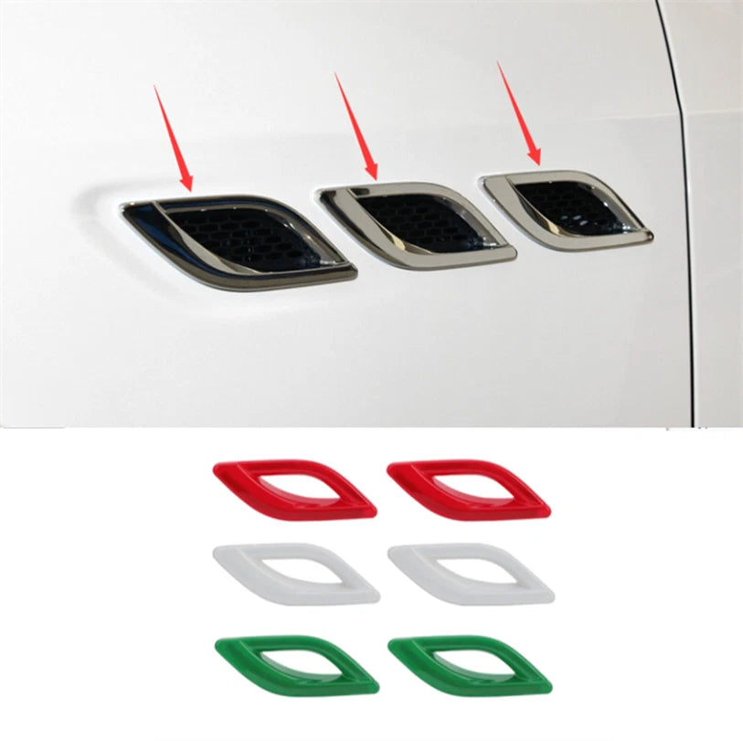 6 x Side Wing Air Vent Fender Cover Trim for Maserati Quattroporte (2013–2022)