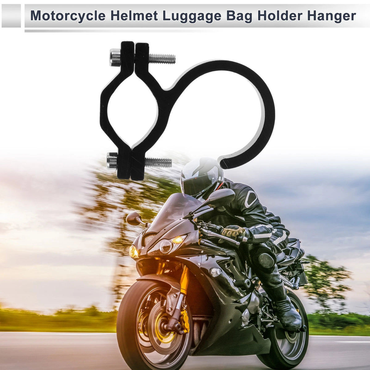 Arc Aluminum Alloy Hanging Hook Hexagon Wrench Gasket Black for Motorcycle