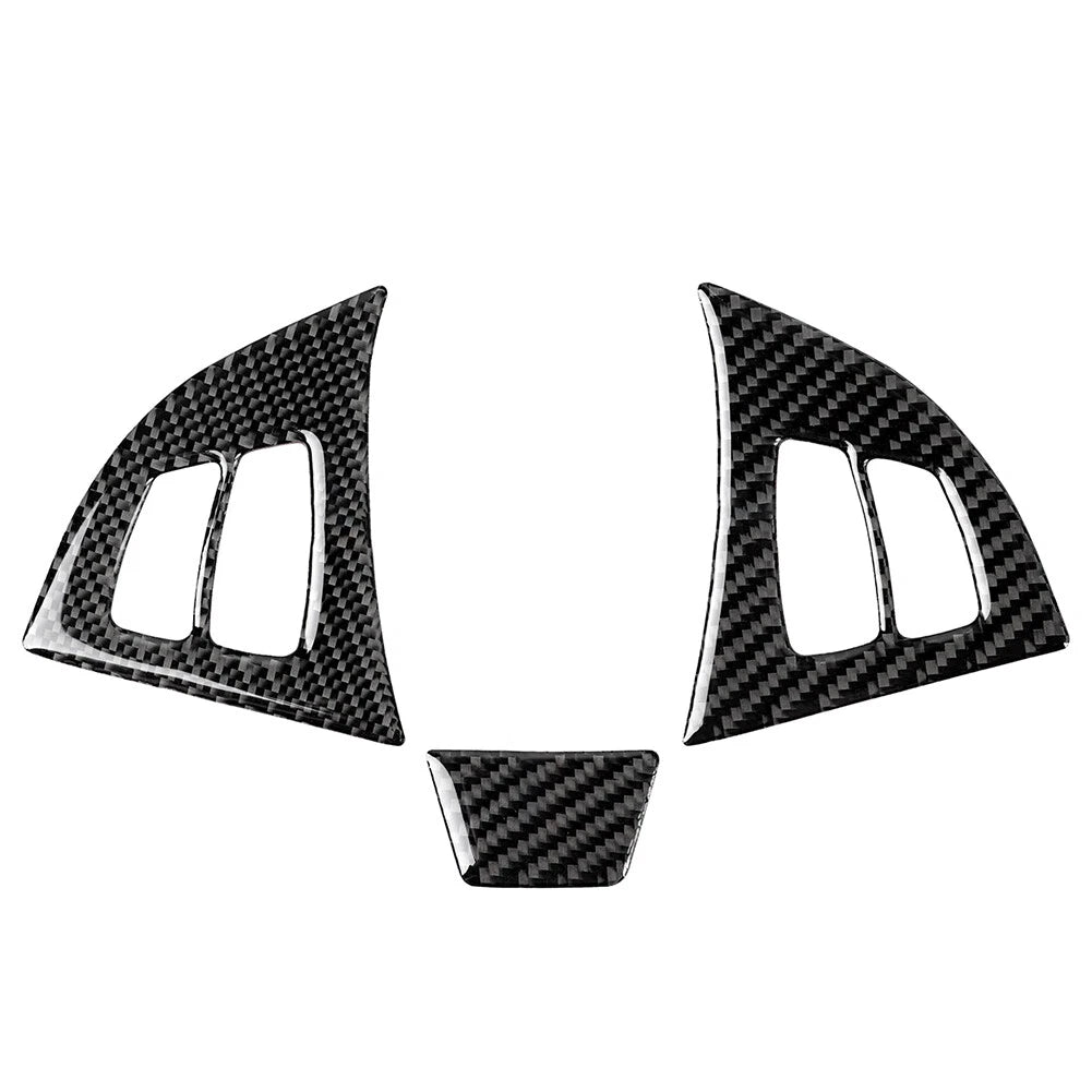 3 x Carbon Fiber Steering Wheel Cover Trim for BMW X5 X6 (2007-2013)