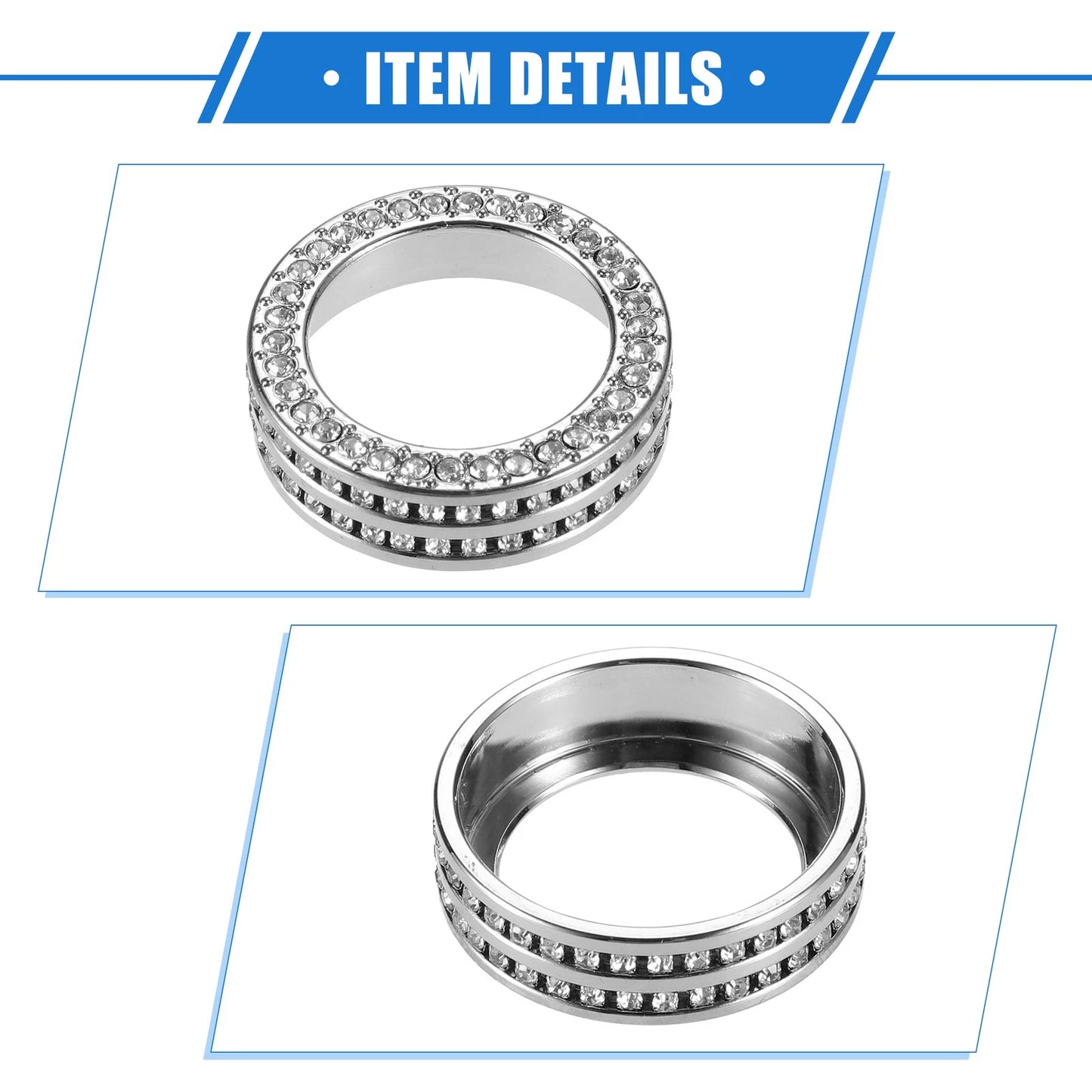 Car AC Switch Knob Ring Covers for Honda Civic (2016-2021) Silver Tone
