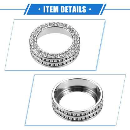 Car AC Switch Knob Ring Covers for Honda Civic (2016-2021) Silver Tone