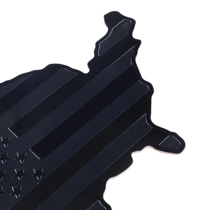 3D Black Aluminum USA Map Flag Sticker Decal Emblem Badge