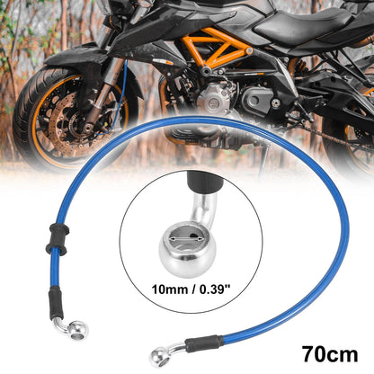 70cm Motorcycle Brake Clutch Oil Hose Line Pipe Hydraulic Blue for Universal