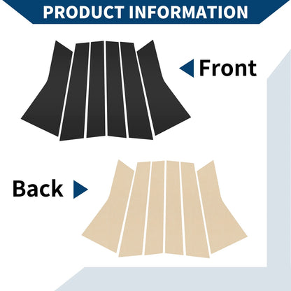 6 Pcs Door Pillar Window Trim for Acura MDX Black (2014 - 2020)