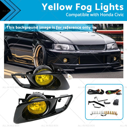 Yellow Fog Lights for Honda Civic EK EM 2/3/4 Dr JDM (1999-2000)