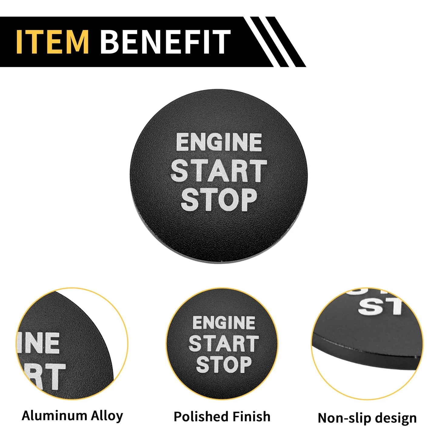 Engine Start Stop Button Cover for Toyota Tacoma (2016-2023) Black
