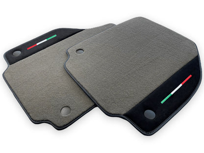 Gray Floor Mats for Ferrari F8 Tributo with Alcantara Leather (2019-2023)