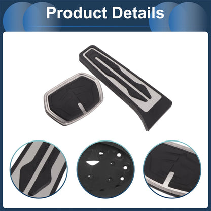 Foot Pedal Covers for BMW X1 (F48) Silver Tone (2016-2022)