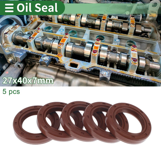 Oil Seal 27x40x7mm 5 Pcs Seal Ring Rotary Shaft Seal FKM Rubber for Make Model