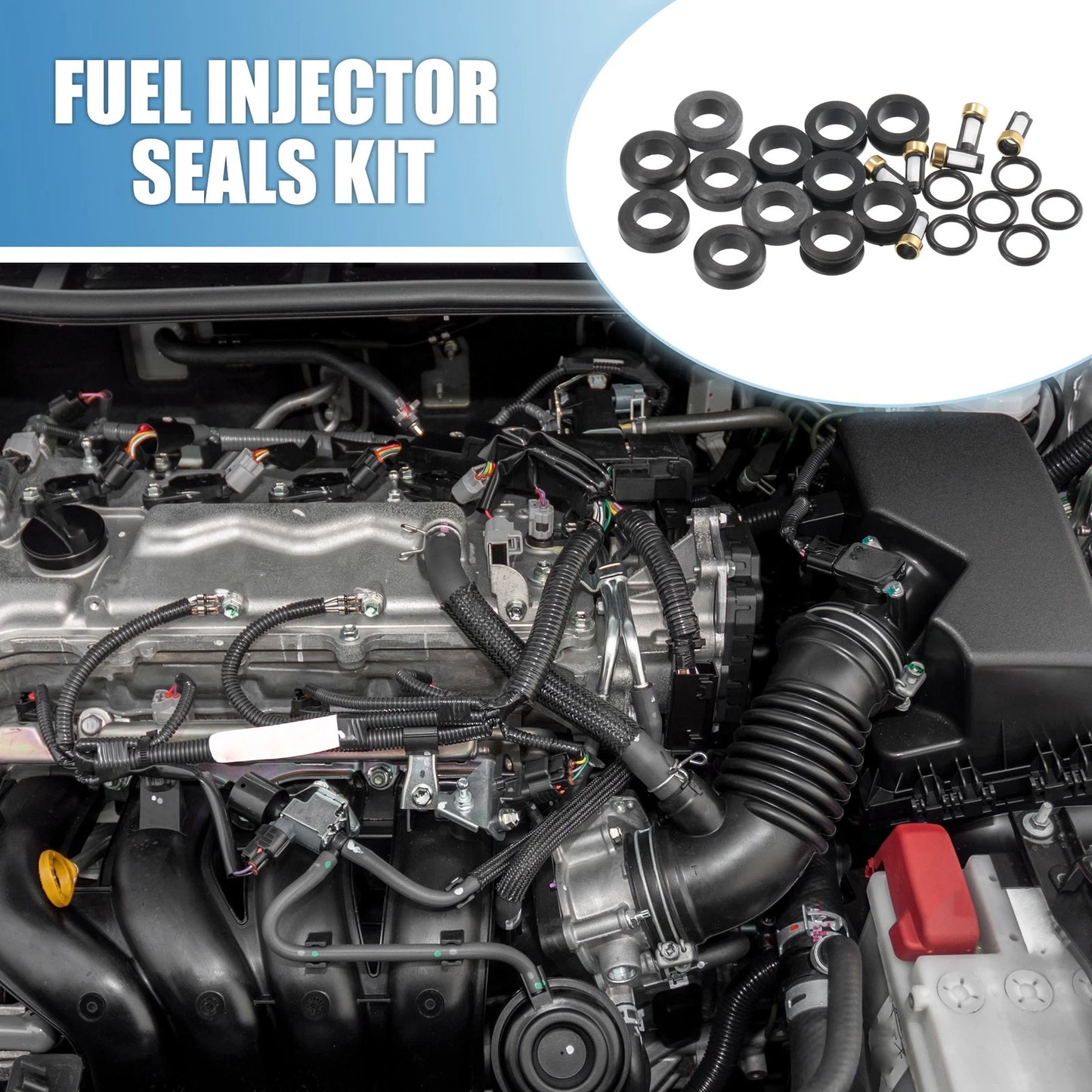 6 x Fuel Injector O Rings Seals with Micro Filters for Toyota Celica (88-89)