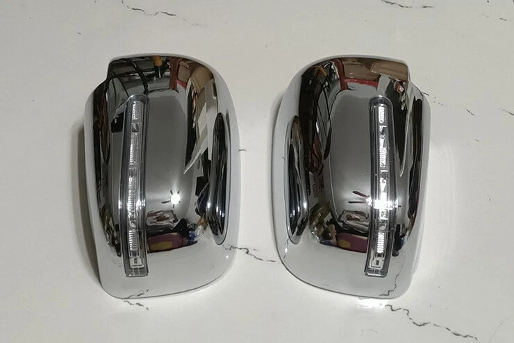 Chrome Side Mirror Cover Trim with LED for Mitsubishi L200 Triton (2015-2018)