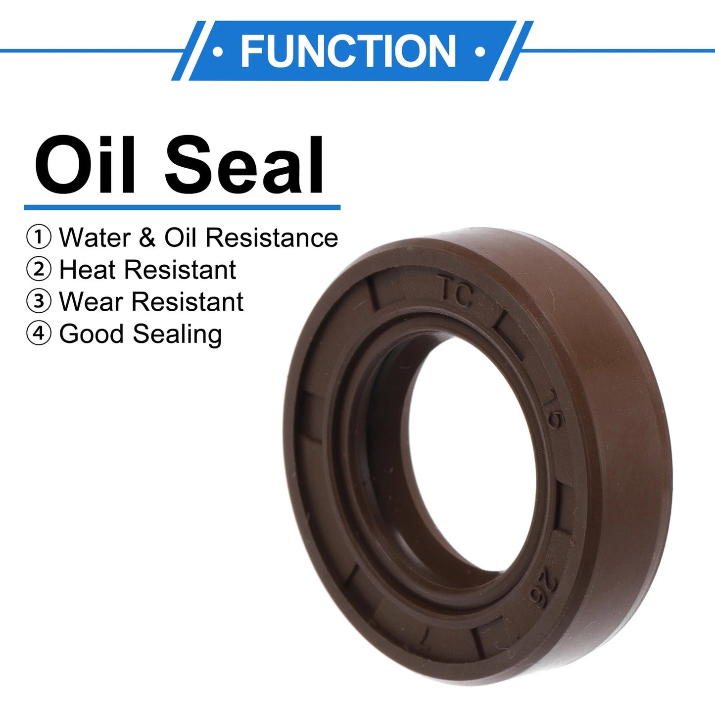 Oil Seal 2 x 15x26x7mm Rotary Shaft Seal FKM Rubber for Make Model
