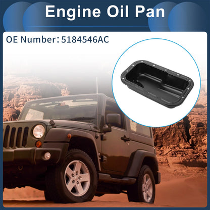 Engine Oil Pan for Jeep Wrangler 2012-2018 - 1 Pc Iron Black
