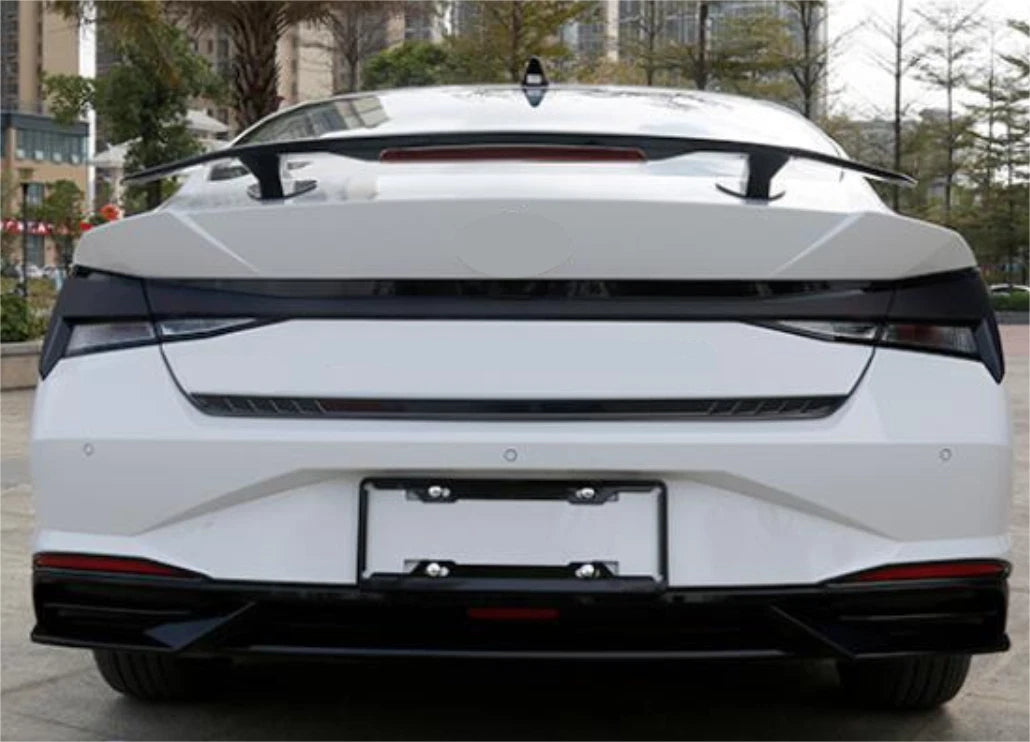 Unpainted Rear Wing Spoiler with Lights for Hyundai Accent Sedan (Year-Year)