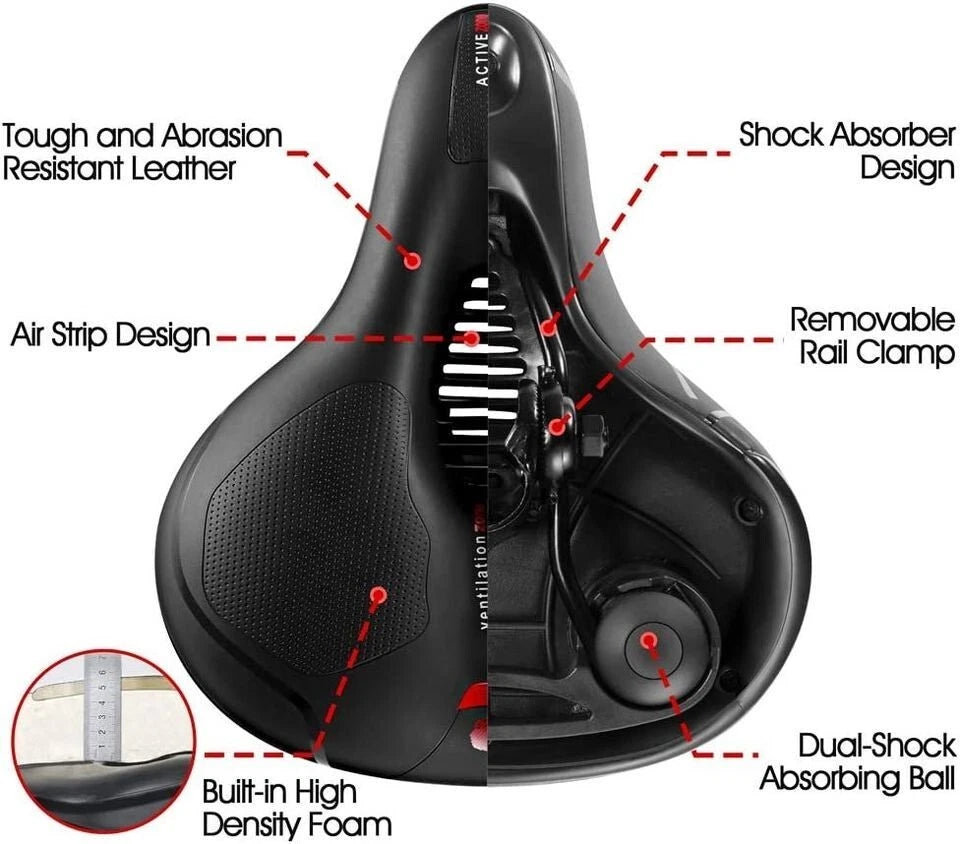 Extra Comfort Wide Bicycle Saddle Seat Cushion Cover for Bike