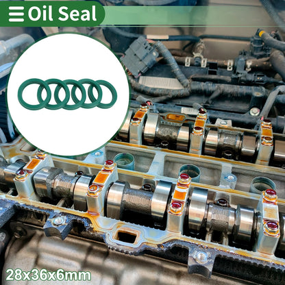 Oil Seal Rotary Shaft Seal TPU 28x36x6mm High-Pressure Green 5 Pcs