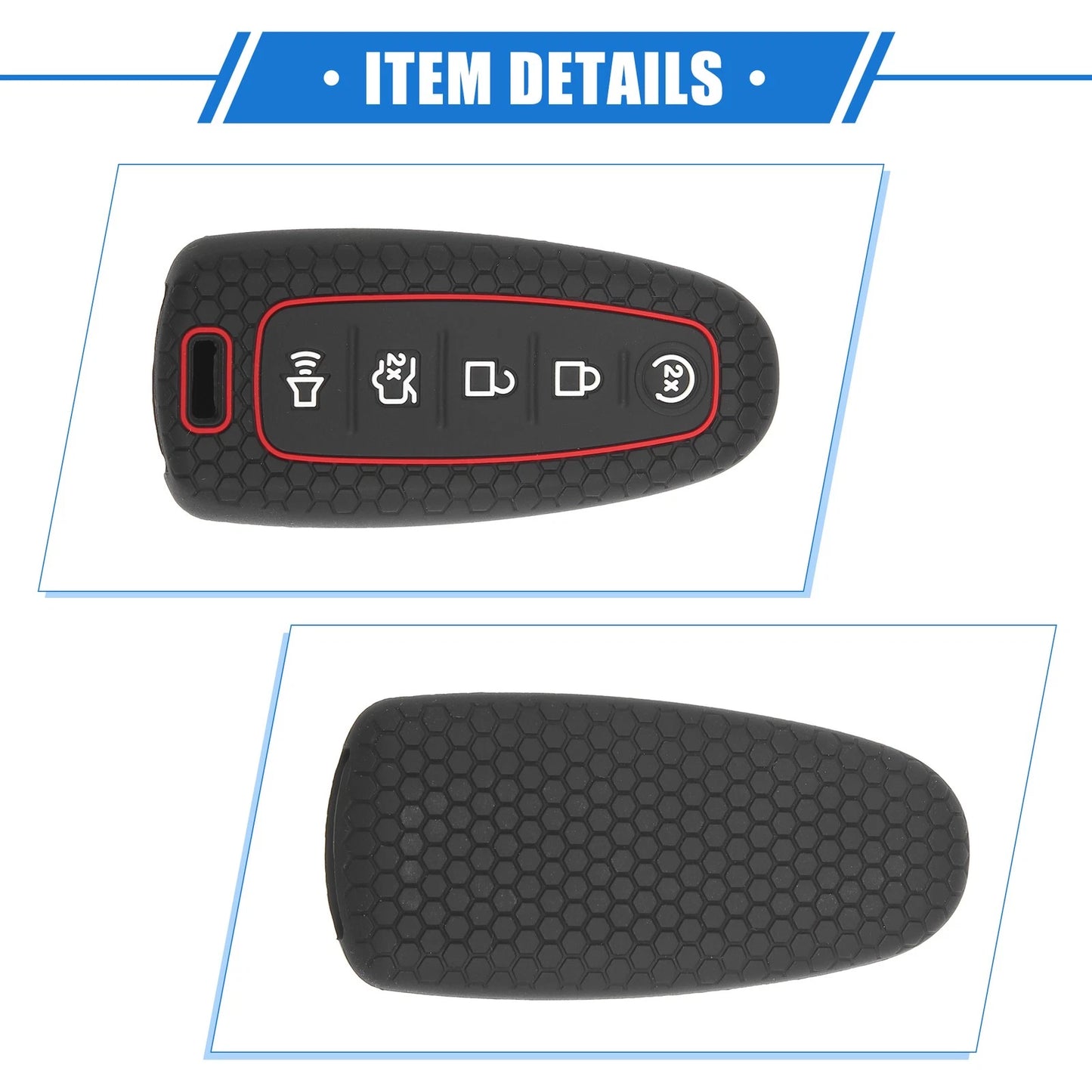 5 Button Smart Remote Key Shell for Ford CMAX 2013-2018 Silicone Black