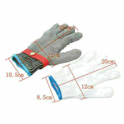 Cut Proof Gloves for Butcher - Stab Resistant Stainless Steel Wire Mesh