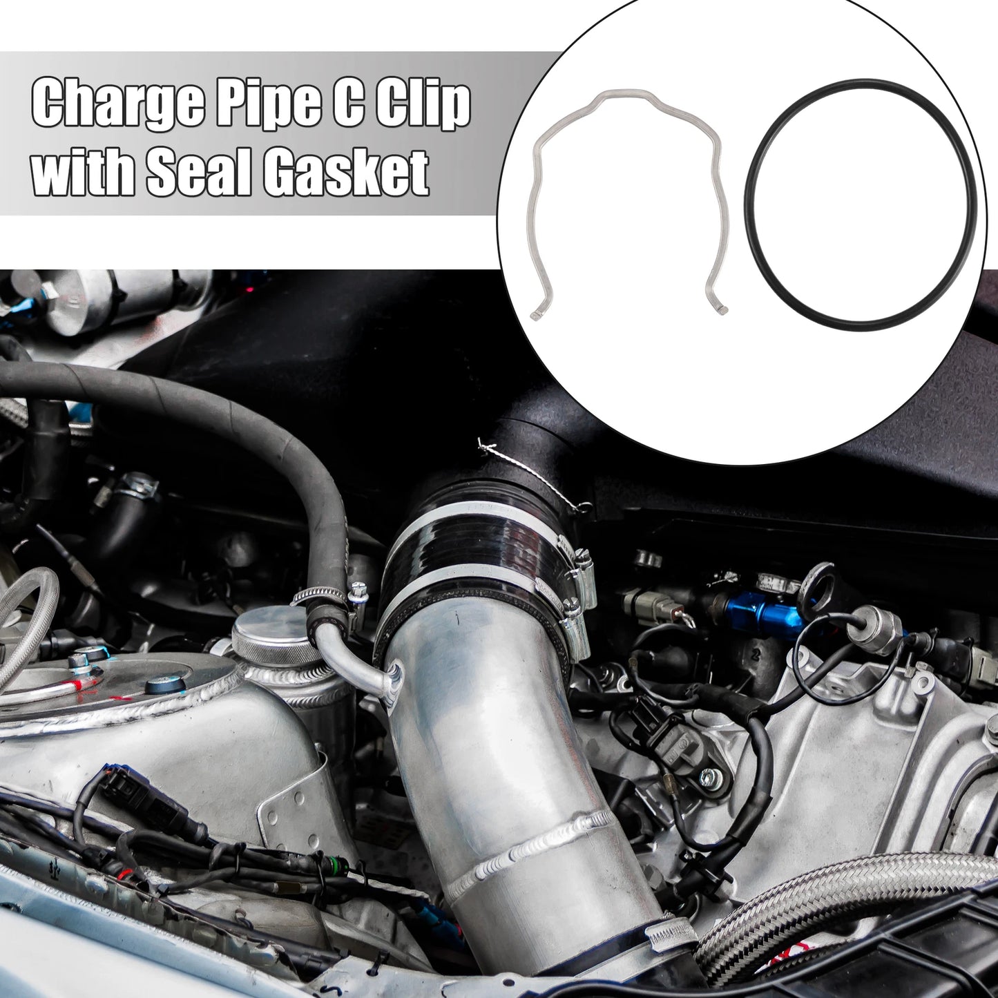 Car Charge Pipe C Clip Set with O Ring Seal for BMW N54 N55 335i (2007-2013)