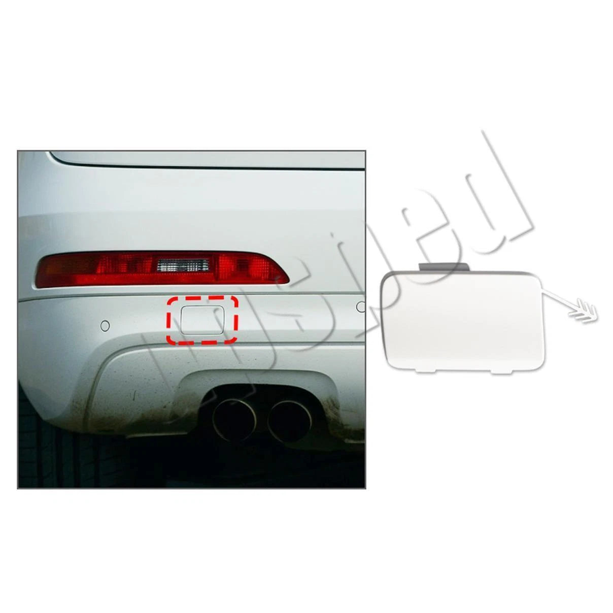 Tow Hook Eye Cover Cap / 2x / Left Right Rear Bumper / for Audi Q3 (2013–2015)
