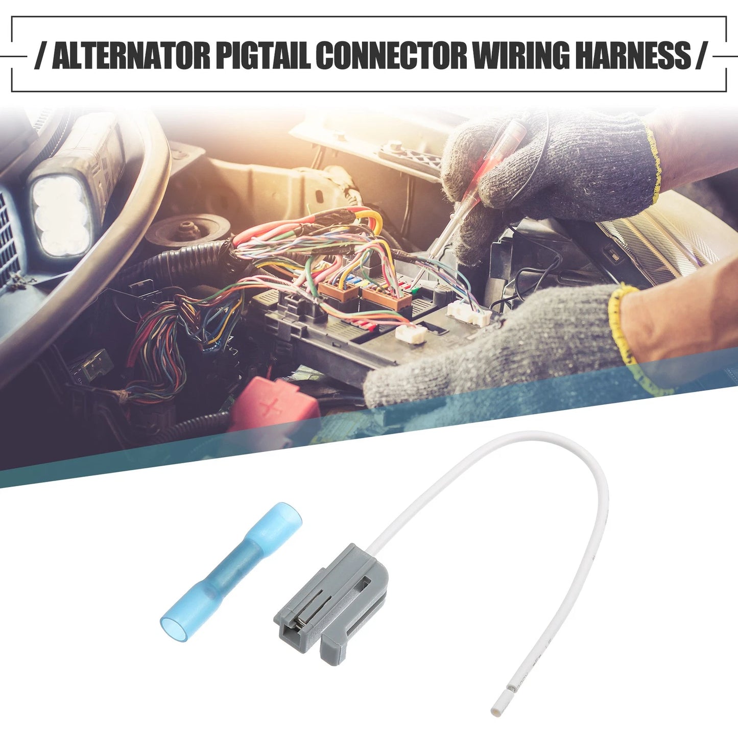 Alternator Pigtail Connector Wiring Harness for Ford - Plastic White