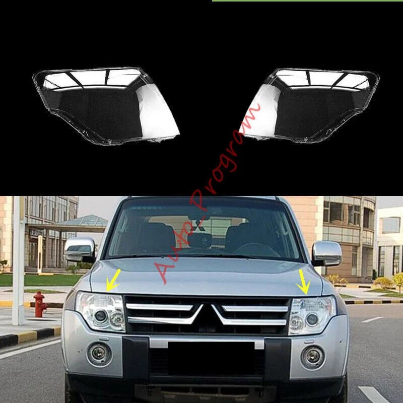 2 x Headlight Lens Cover + Sealant for Mitsubishi Pajero Montero (2007–2018)