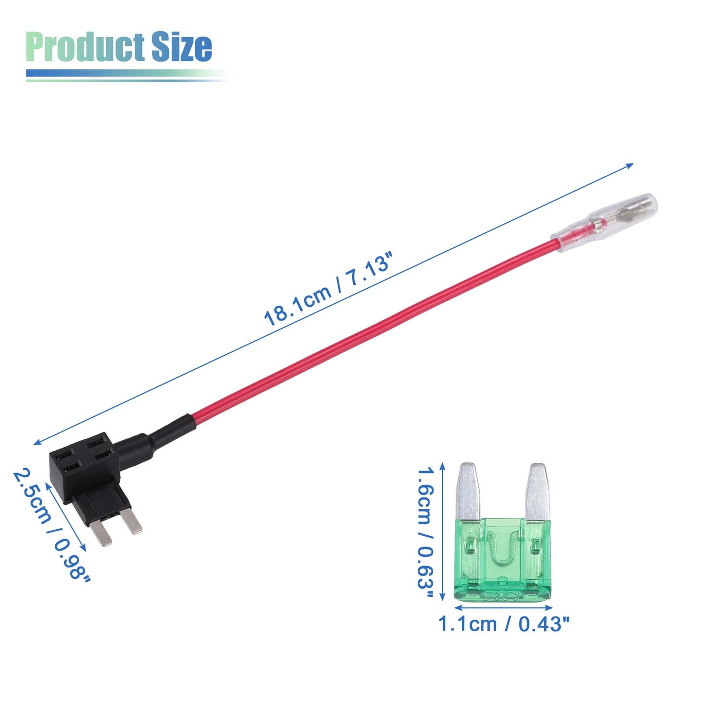 5 x Car Fuse Tap and Circuit Adapters 12V with 30A Mini Blade Fuses