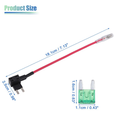 5 x Car Fuse Tap and Circuit Adapters 12V with 30A Mini Blade Fuses
