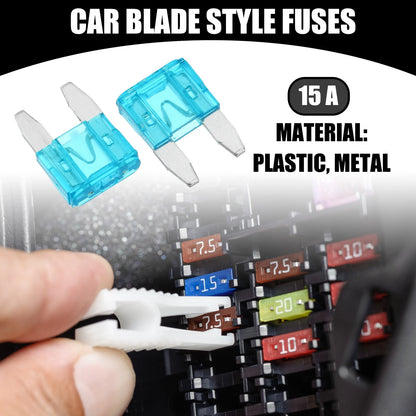 100 Pcs 15AMP APM/ATM Blade Fuses Short Circuit Protection for Car