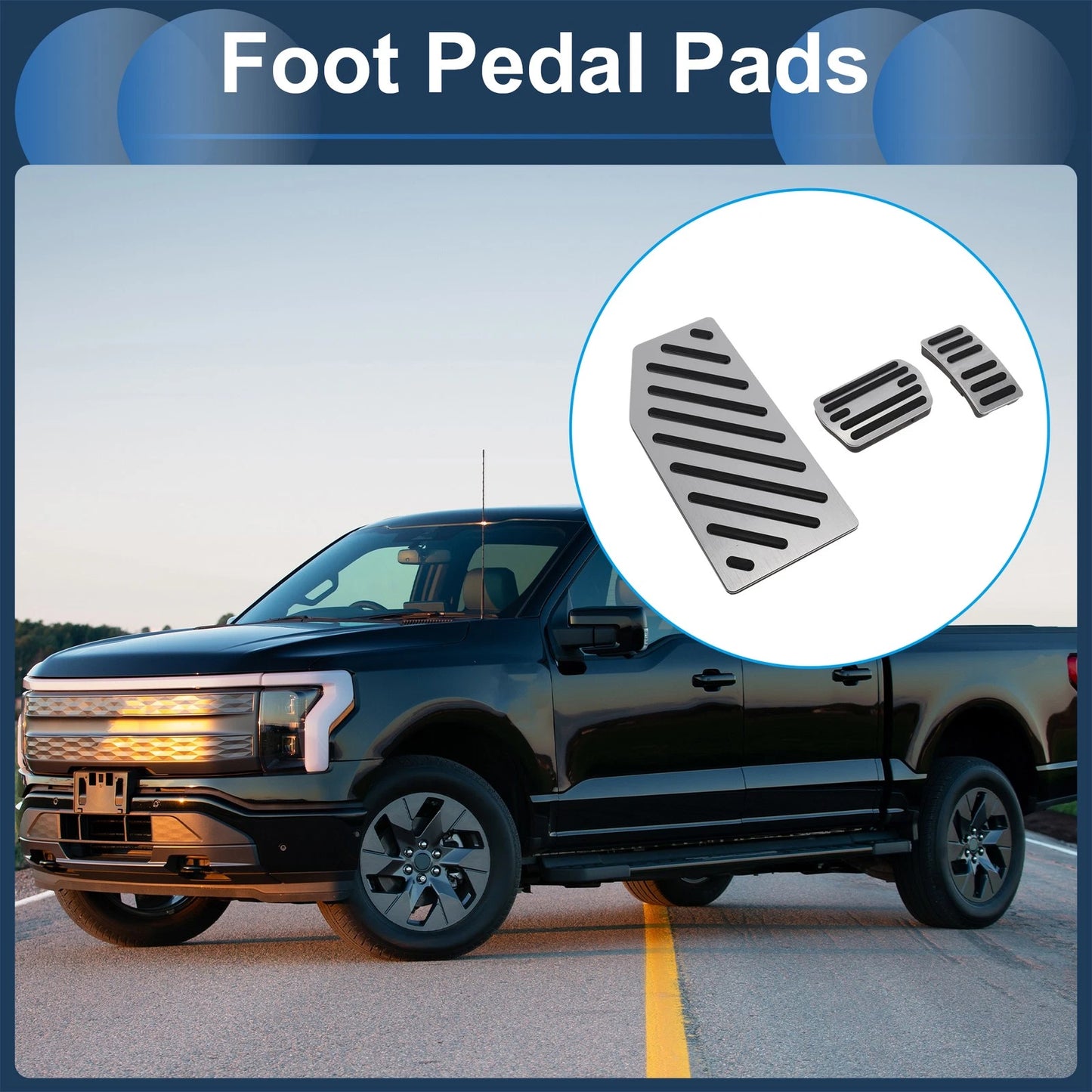 3 x Automatic Foot Accelerator Pedal Covers for Ford Edge (2023)