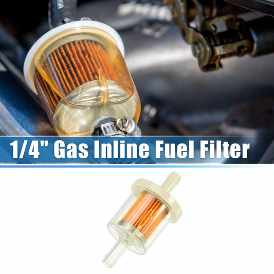 Gas Inline Fuel Filter 1/4 in 2.83 x 1.38 for Motorcycle ATV Orange