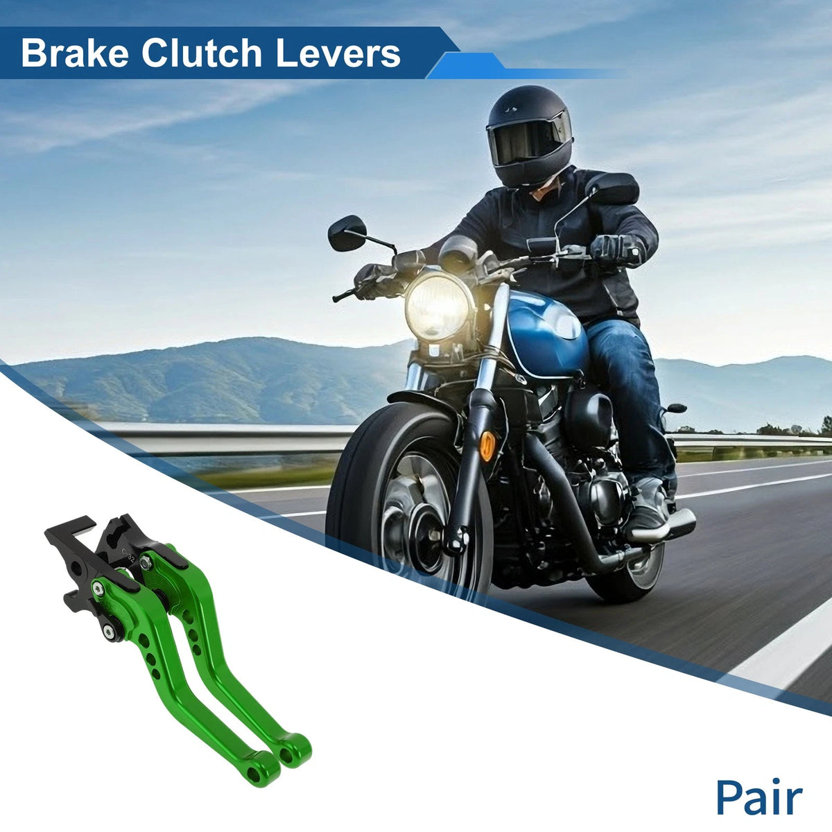 1 pair Green Brake Clutch Levers for YAMAHA YZF-R25 (2014–2015)