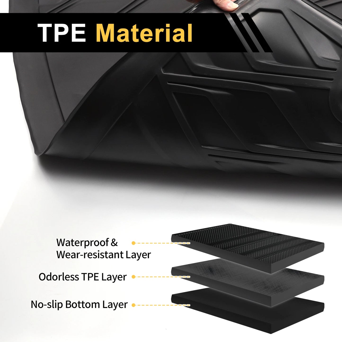 Cargo Liner Rear Trunk Mat for BMW 5-Series (2011-2016) Diamond Pattern TPE