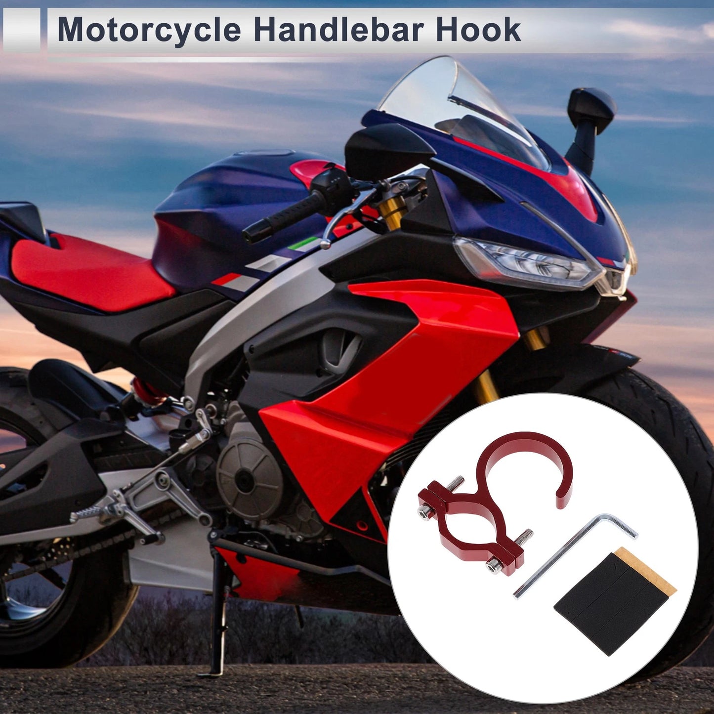 Hanging Hook Hexagon Wrench Gasket Red for Motorcycle