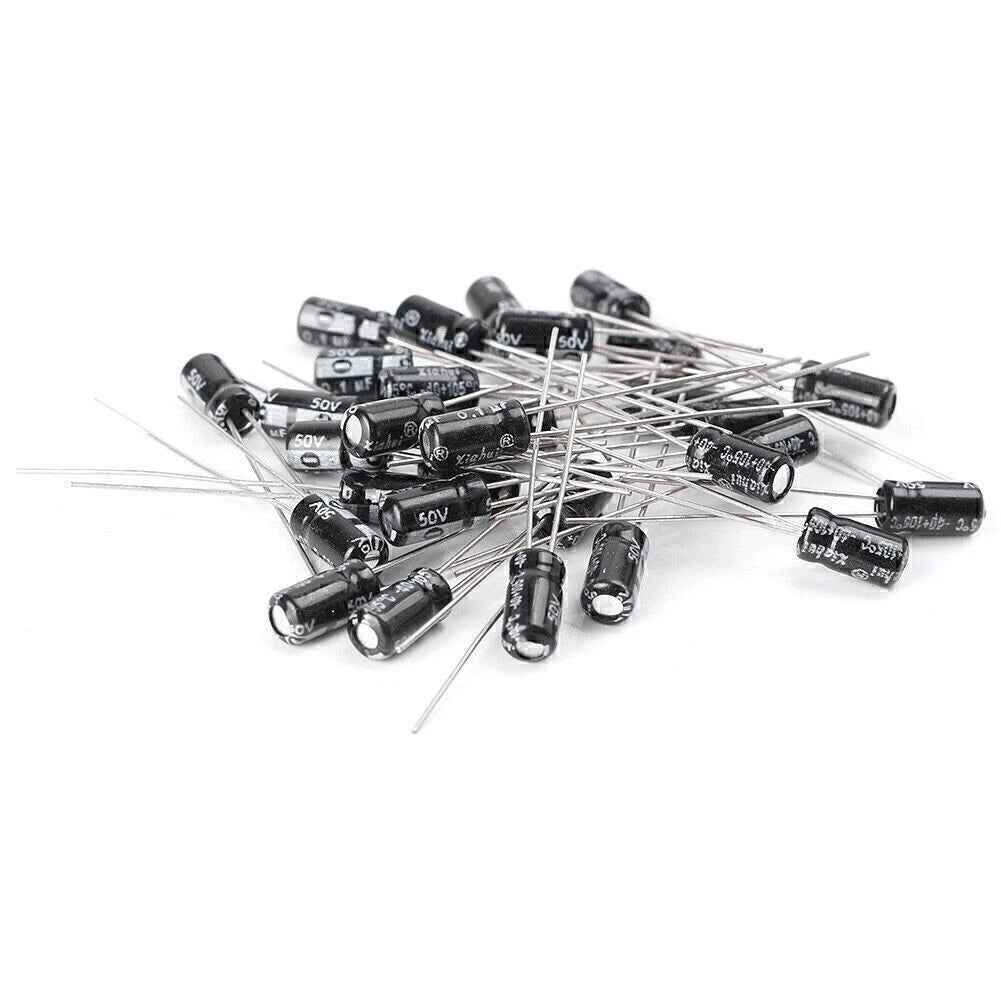 500 x 0.1uF-1000uF Electrolytic Capacitors Assortment Kit for Electronics