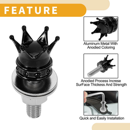 License Plate Screws Cover / 35mm Black 4Pcs / Universal Motorcycle