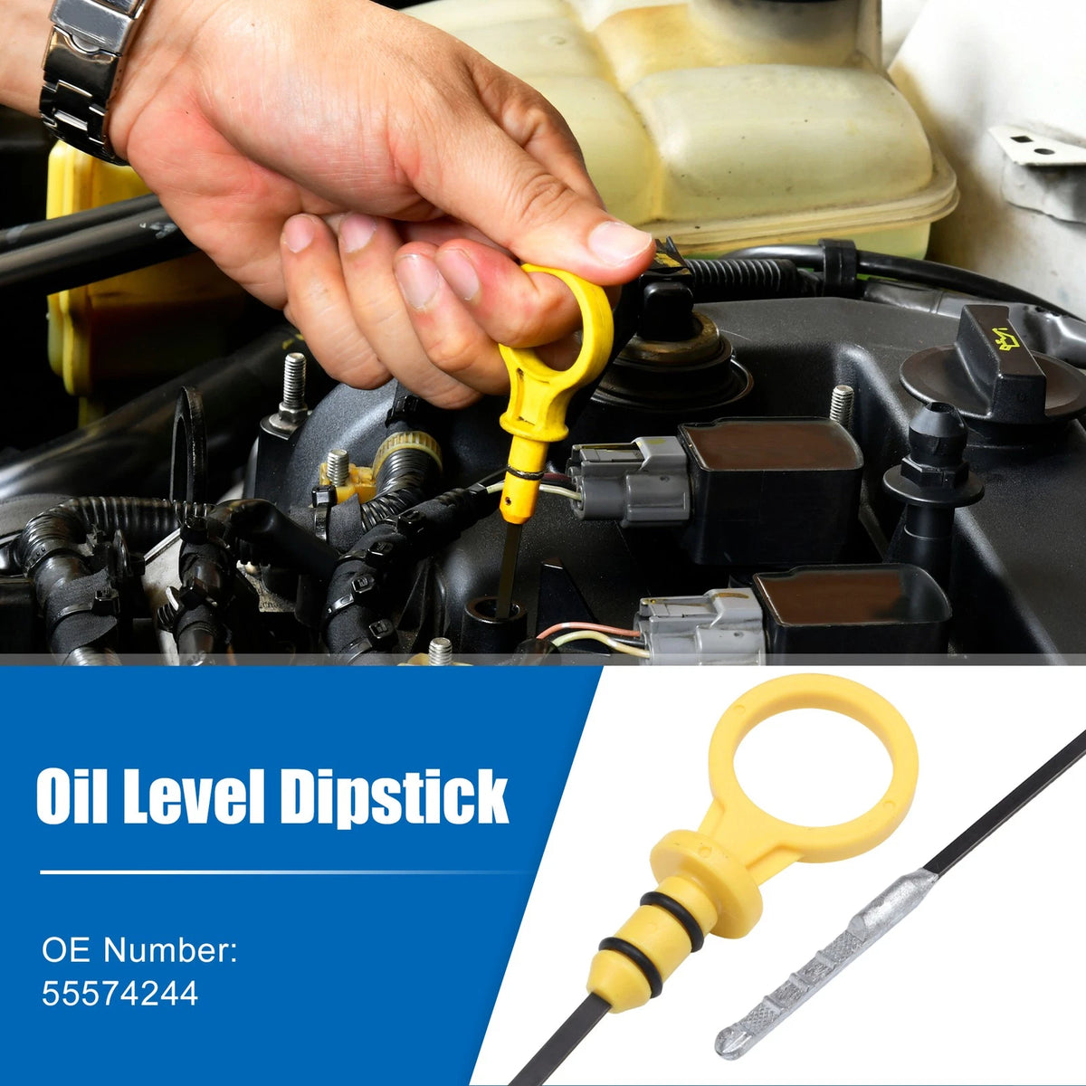 Engine Oil Level Indicator Dipstick for Chevrolet Cruze Yellow