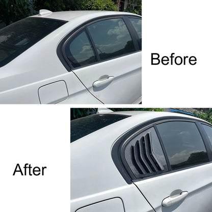 2 x Gloss Black Rear Side Glass Shutter Covers for Car