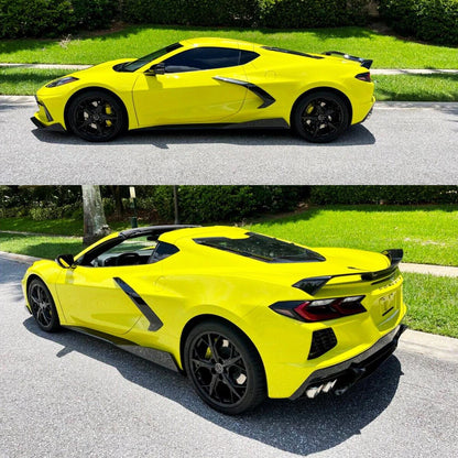 2 x 5VM Style Glossy Black Side Skirts Extensions for Corvette C8 (2020-2023)